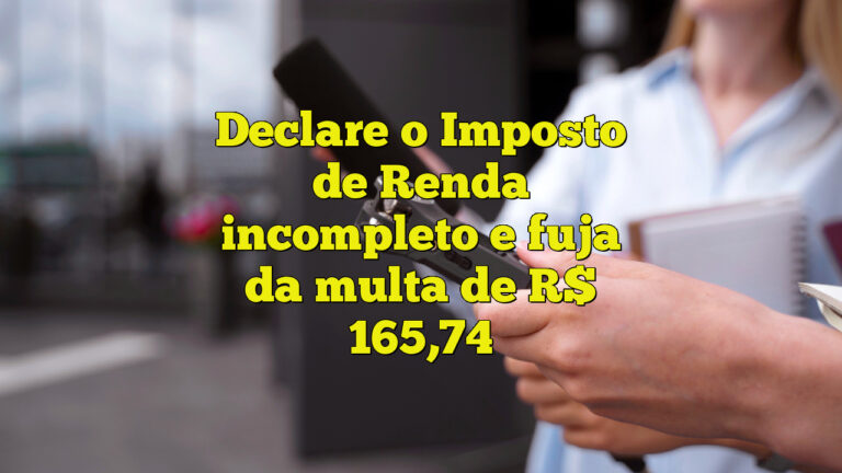 Declare o Imposto de Renda incompleto e fuja da multa de R$ 165,74