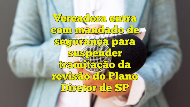 Vereadora entra com mandado de segurança para suspender tramitação da revisão do Plano Diretor de SP