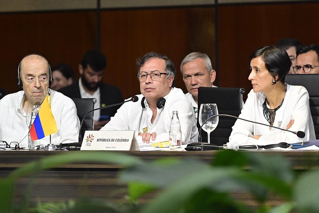 Presidente colombiano Gustavo Petro durante discurso na Cúpula da Amazônia